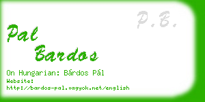 pal bardos business card