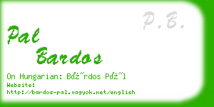 pal bardos business card